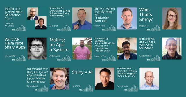 Collage of speakers with Shiny talks at posit::conf(2024)